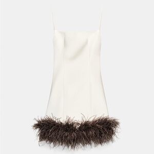 Zara Cream Mini Dress with Brown Feather Trim
BRAND NEW With Tags never worn!